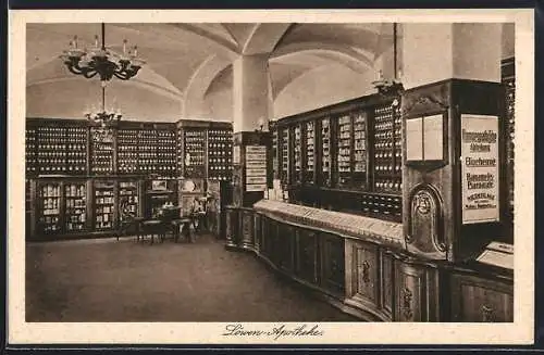 AK Dresden, Innenansicht der Löwen-Apotheke am Altmarkt