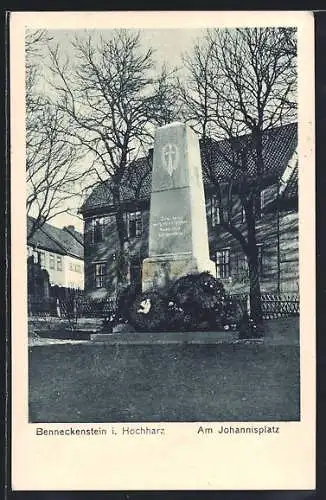 AK Benneckenstein i. Hochharz, Kriegerdenkmal am Johannisplatz