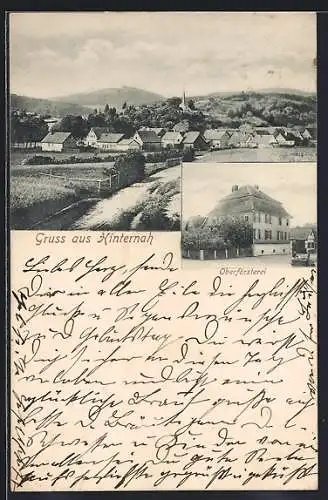 AK Hinternah, Partie an der Oberförsterei, Totalansicht