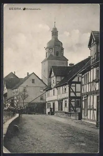AK Bebra / Hessen, Kirchenmotiv, Strassenpartie, posierende Kinder