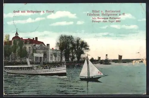 AK Berlin-Heiligensee a. Havel, Hotel u. Restaurant Fährhaus Heiligensee, Inh. Hermann Meissner