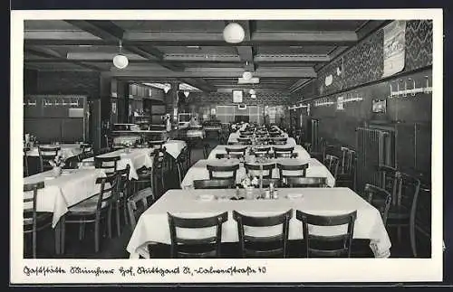AK Stuttgart, Gaststätte Münchner Hof, Calwerstrasse 40, Innenansicht