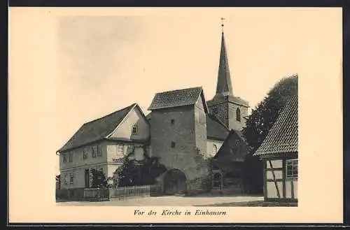 AK Einhausen / Meiningen, Platz vor der Kirche