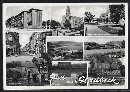 AK Gladbeck, Allee, Platz, Hochstrasse