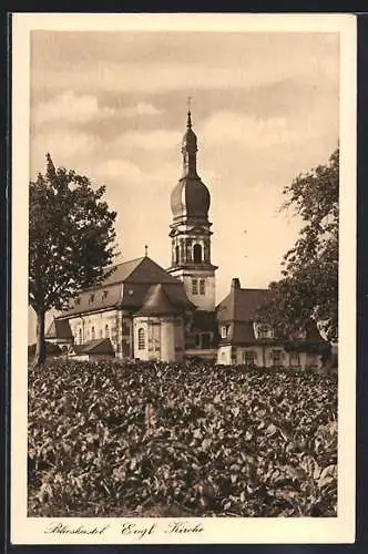 AK Blieskastel, Blick auf die Eugl Kirche
