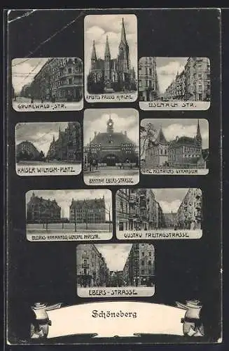 AK Schöneberg, Apostel Paulus-Kirche, Grunewald-Strasse, Gustav Freitagstrasse