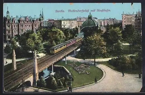 AK Berlin-Schöneberg, Nollendorfplatz mit Hochbahn