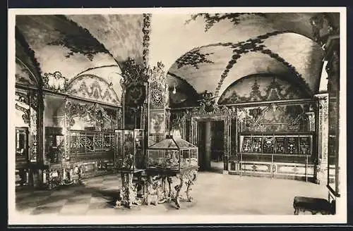 AK Dresden, Grünes Gewölbe im ehemaligen Residenzschloss, Juwelensaal