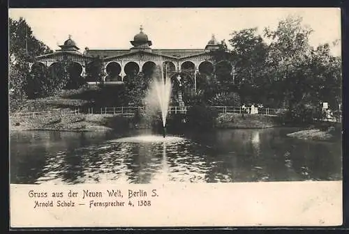 AK Berlin-Neukölln, Restaurant Neue Welt, Inh. Arnold Scholz