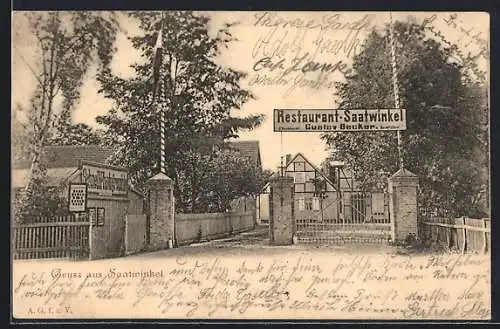 AK Berlin-Saatwinkel, Restaurant Saatwinkel, Inhaber Gustav Becker