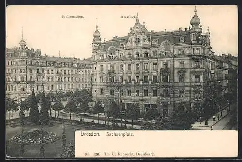 AK Dresden, Sachsenplatz, Sachsenallee, Amtshof