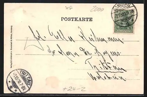 AK Hamburg-St. Pauli, Riesenfeuer in der Hafenstrasse, 28. & 29. September 1900, Brand