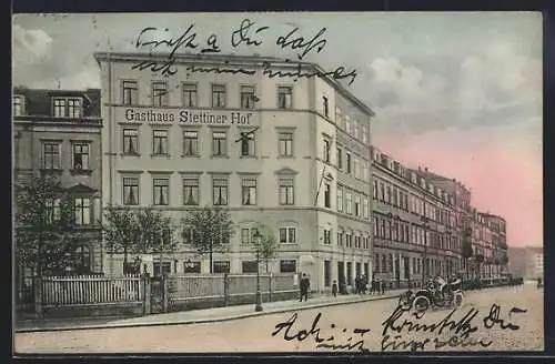AK Dresden-Neustadt, Gasthaus Stettiner Hof in der Maschinenhausstrasse Ecke Hellerstrasse