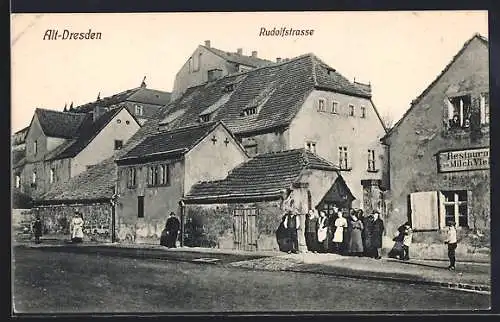 AK Dresden-Neustadt, Scheunenhöfe in der Rudolfstrasse