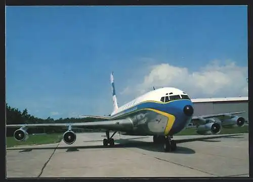 AK Boeing Jet 720B der Lufthansa auf der Startbahn