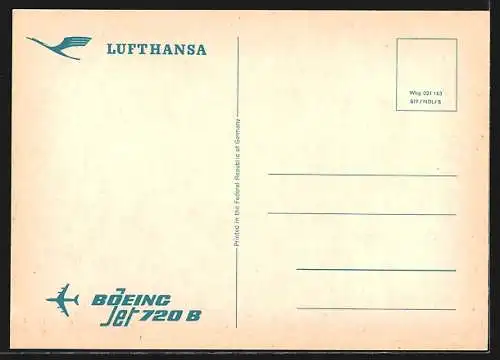 AK Boeing Jet 720B der Lufthansa auf der Startbahn