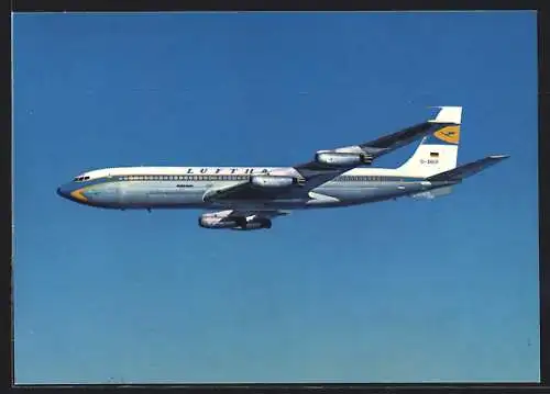 AK Flugzeug Boeing 707 Jet Intercontinental der Lufthansa