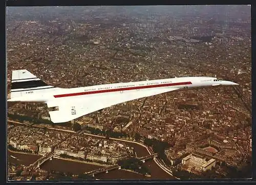 AK Flugzeug Concorde der British Aircraft Corporation, Sud Aviation France