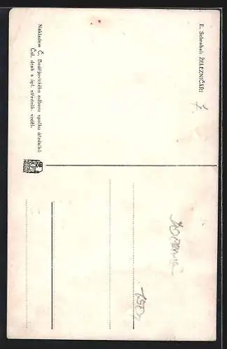 Künstler-AK Eisenbahner im Gespräch