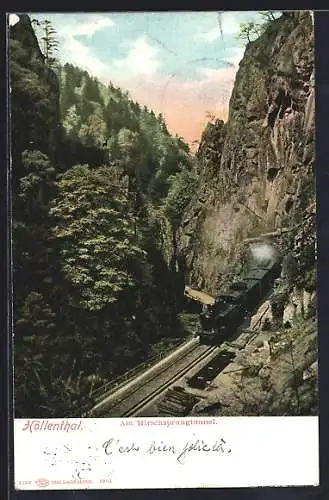 AK Die Höllentalbahn am Hirschsprungtunnel