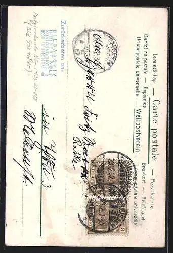 AK Mädchen mit Geschenken in einem Auto