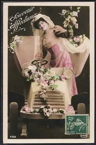 AK Dame in einem Auto