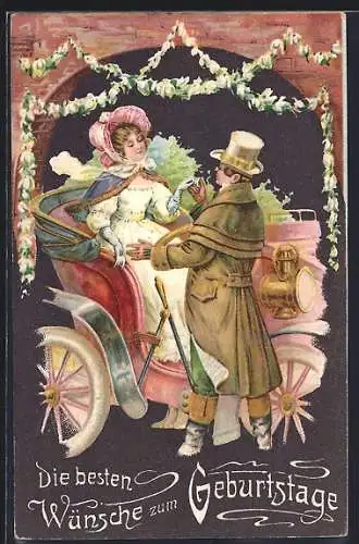 AK Dame in einem Auto