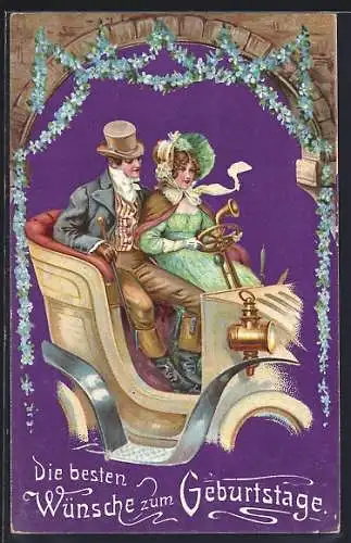 AK Liebespaar im Auto