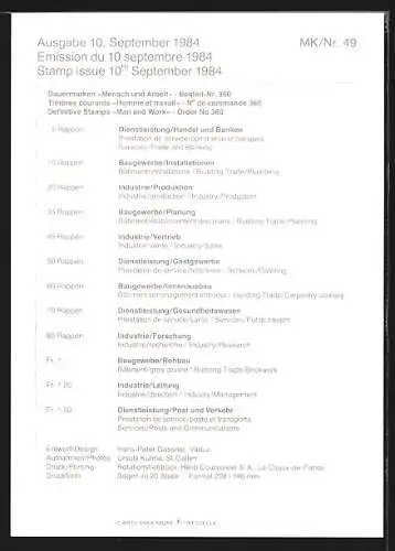 Maximum-AK Vaduz /Liechtenstein, Baugewerbe, Installationen, Ausgabe 10. September 1984