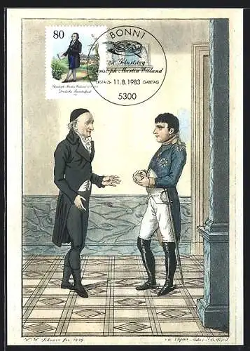 Maximum-AK 250. Geburtstag Christoph Martin Wieland 1983, Wieland und Napoleon