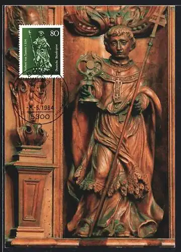 Maximum-AK Rot an der Rot, Norbert von Xanten, Skulptur aus der katholischen Pfarrkirche