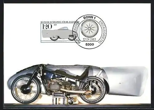 Maximum-AK Bonn, Erstausgabe für die Jugend 1983, Historisches Motorrad BMW 1936