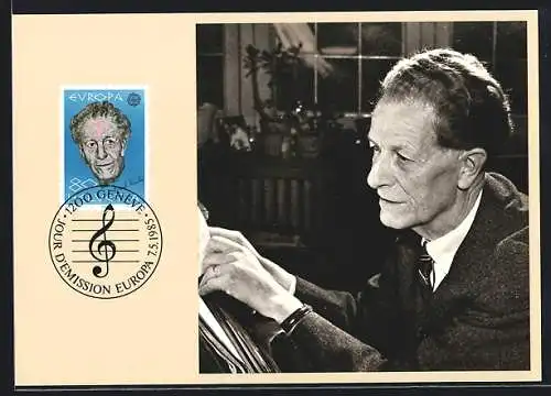 Maximum-AK Portrait Frank Martin 1890-1974, Jour D`Emission Europa 1985