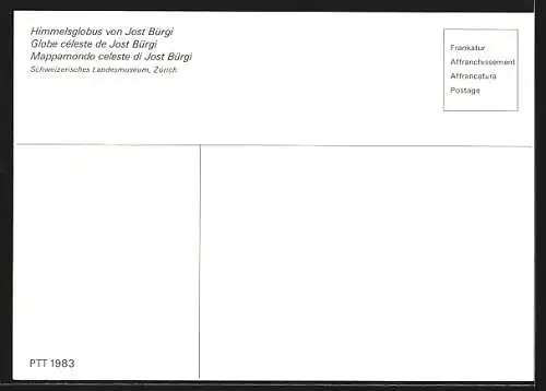 Maximum-AK Luzern, Sonderausstellung im Schweizerischen Landesmuseum 1983, Himmelsglobus von Jost Bürgi