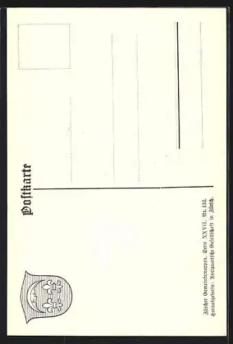 AK Stadel, Wappen auf Ähren-Ornamenten, Vogel, Krug, Info-Text