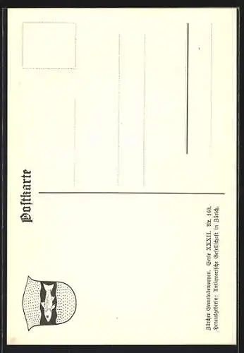 AK Schwerzenbach, Wappen auf Ähren-Ornamenten, Eichhörnchen, Info-Text