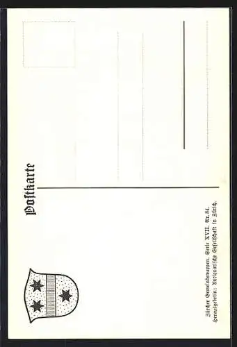 AK Rifferswil, Wappen auf Blatt-Ornamenten, Info-Text