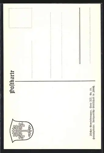 AK Lindau, Wappen auf Blatt-Ornamenten, Info-Text