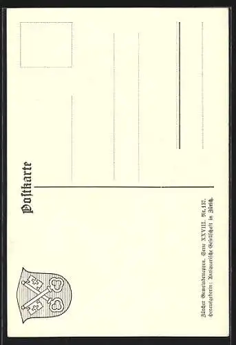AK Zumikon, Wappen auf Tannen-Ornamenten, Eichhörnchen, Info-Text