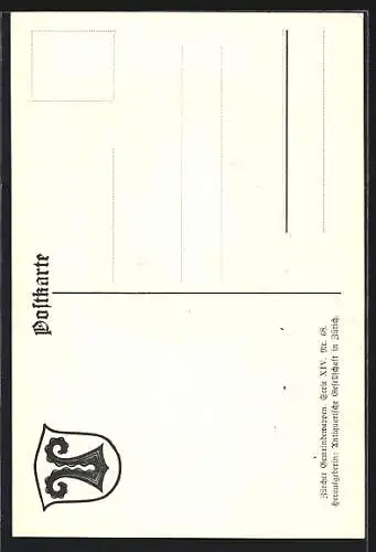 AK Wiesendangen, Wappen auf Weintrauben-Ornamenten, Info-Text