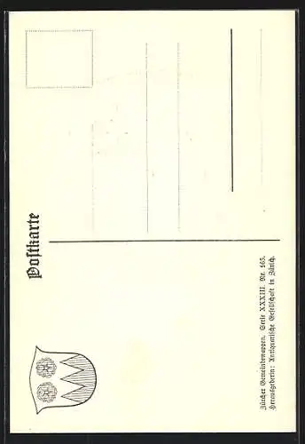AK Wasterkingen, Wappen auf Ähren-Ornamenten, Vogel, Sicheln, Info-Text