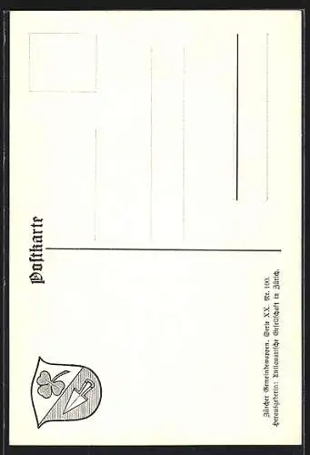 AK Waltalingen, Wappen auf Ähren-Ornamenten, Vogel, Sicheln, Info-Text