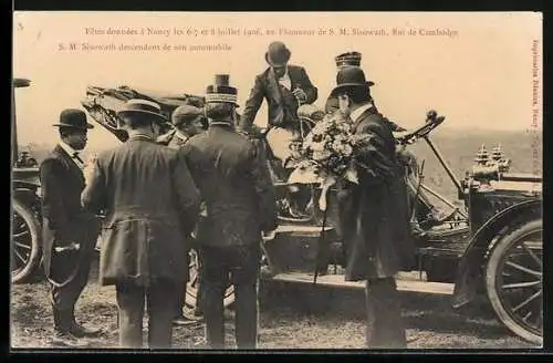 AK Der König von Kambodscha Sisowath auf zur Feier 1906 in Nancy