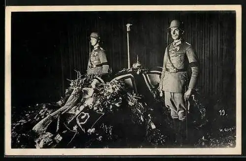 AK Aufbahrung des verstorbenen Paul von Hindenburg im Hindenburgturm 1934