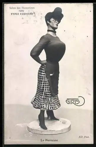 AK Types Parisiens, La Pierreuse, Salons des Humoristes 1909