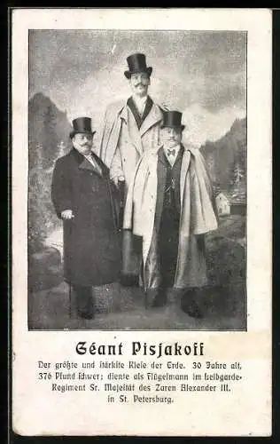 AK Géant Piskakoff, Der grösste und stärkste Riese der Erde