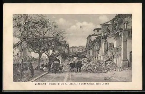AK Messina, Rovine di Via S. Liberale e della Chiesa delle Grazie
