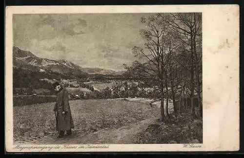 Künstler-AK Morgenspaziergang des Kaisers im Jeinzental