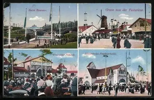 AK München, Löwenbräu-Festbierhalle, Wintzerer-Fähndl, Renntor, Festwiese Oktoberfest