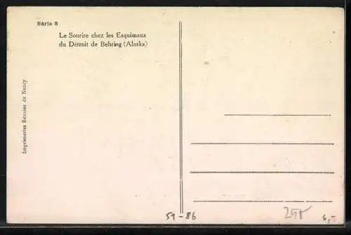 AK Alaska, Le Sourire chez les Esquimaux du Détroit de Behring, Eskimomutter mit Kindern